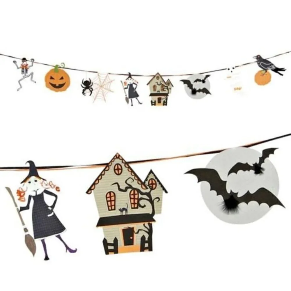 NWT - Meri Meri Halloween Paper Garland 8 ft. with 8 Pendants